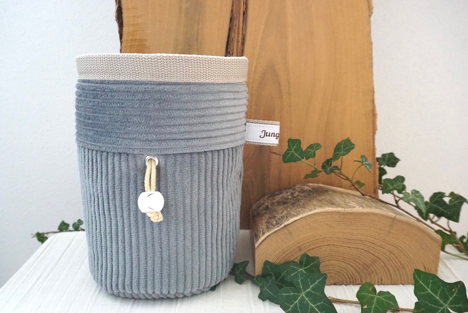 Handgenähter Cord Chalkbag Grau von JungspundChalkbags