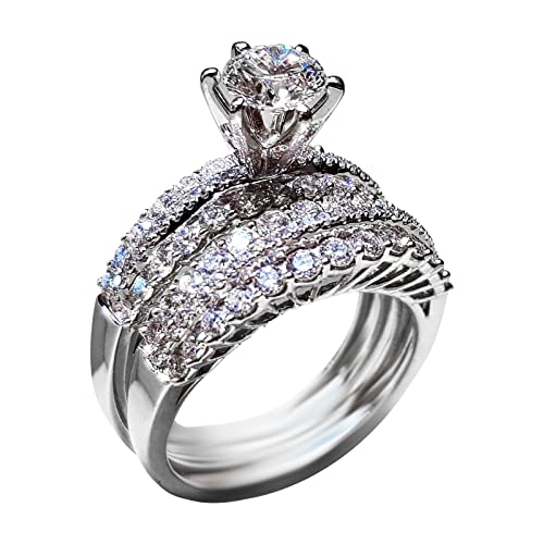 Angst Damen Ringe Ring Wear RingNew Luxury RingCan Be Day Rose Ring Diamond Creative Ring Damen Valentine's Fashion Stacked Diamond Rose Rings größenverstellbar für Herren und Damen (A, One Size) von Junhasgood