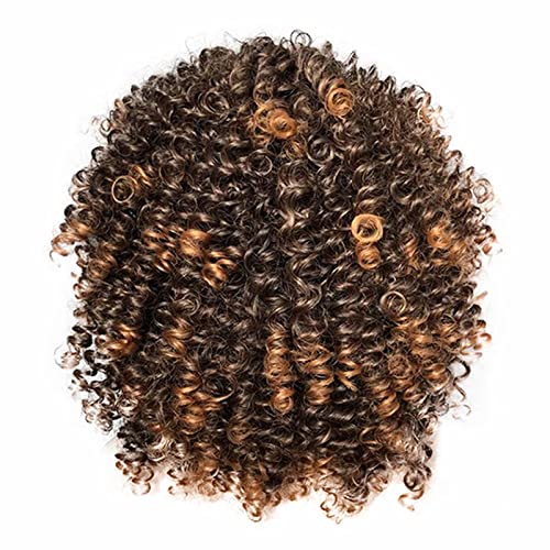 Blonde Perücke Bob Perücke Spring Curl Bouncy Häkelperücke Kurze Afro-Lockenperücke mit Perücken mit für Frauen (g-Gold, One Size) von Junhasgood