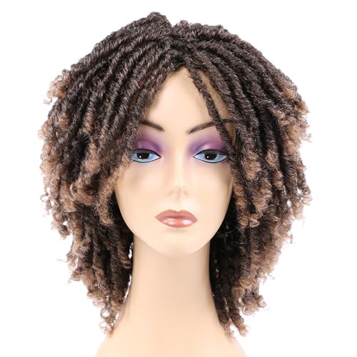 Cosplay Perücke Blau Kurz Damen Herren, Dreadlock-Perücken, kurze Afro-Lockenperücke, synthetische Perücke (schwarz bis) Echthaar Perücke Blond Kurz (A, One Size) von Junhasgood