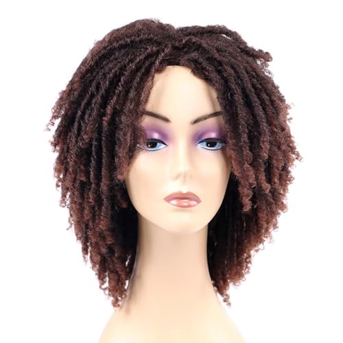 Cosplay Perücke Blau Kurz Damen Herren, Dreadlock-Perücken, kurze Afro-Lockenperücke, synthetische Perücke (schwarz bis) Echthaar Perücke Blond Kurz (B, One Size) von Junhasgood