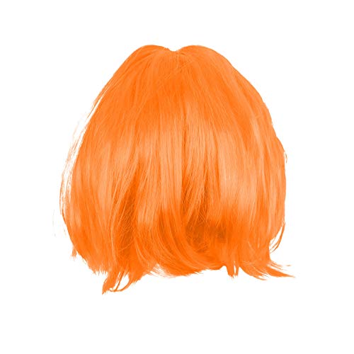 Damen Kurze Bob Lockige Seitenteil Perücken Kurze Haare Bob Perücke Flauschige Realistische Kurze Lockige Haare Cosplay Perücke Haarersatz Perücke (orange) von Junhasgood