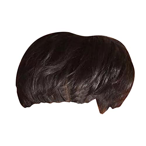 Echthaar Perücke Männer Faserperücke, Mode, kurzes Haar, schwarze Rose, Netz, Hochtemperaturseide Knecht Ruprecht Rute (G-Black, One Size) von Junhasgood