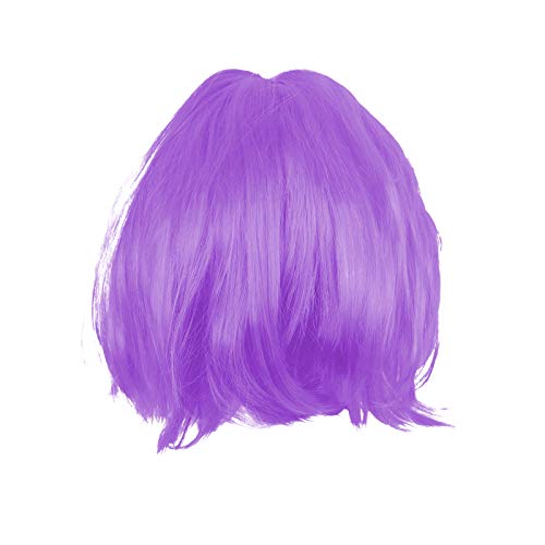 Echthaar Perücke Rot Blond Kabarett Karneval Party Perücke und Perücke Perücke Perücke Herren Perücke Kurz Blond (Purple, One Size) von Junhasgood