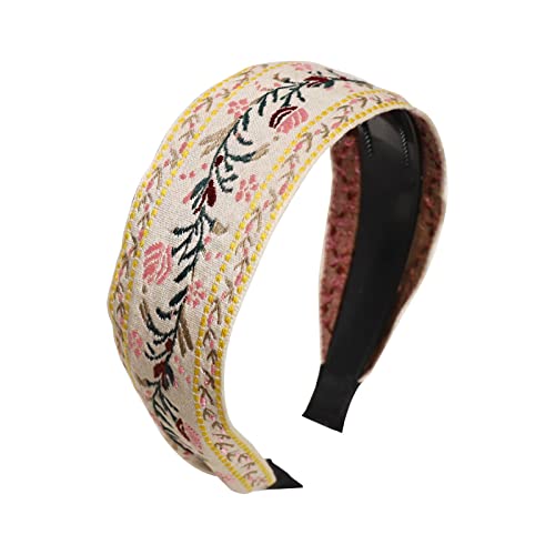 Elastisch Haarbänder Pferdeschwanz für Frauen Mädchen Haarreif Breit Vintage Headband für Mädchen Damen für Lockige Haare für Yoga Urlaub Hochzeiten Retro Style Haarband von Junhasgood