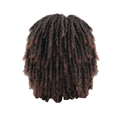 Geisha Kostüm Damen Blau Dunkelbraune gehäkelte Dirty Braid Headgear Wig Africa Small Volume Fiber Wig Dreadlocks Perücke Kinder (Brown-A, One Size) von Junhasgood