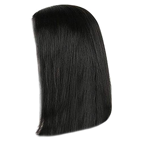 Graue Perücke Kurz Cosplay Flauschige Faser Perücke Bob-Haarbedeckung brasilianischer Stil Perücke kurze menschliche Haarperücke Kostüm Damen (e-Black, One Size) von Junhasgood