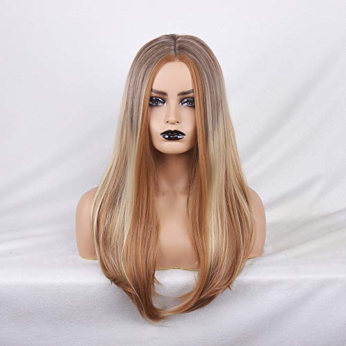 Grüne Perücke Herren Vollblonde Vollperücke Party Lange Mode Haar Perücken Gerade Damen Perücken Perücke Perücke Kurze Haare Gelockt (Gold, One Size) von Junhasgood