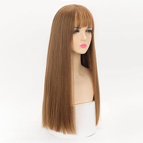 Haarband Männer Blond Perücke Upgrade Hair Air Langes langes glattes Haar Volle natürliche Kopfbedeckung Weibliche Perücke Perücke Cosplay Schulterlang (B, One Size) von Junhasgood