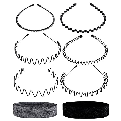 Haarspangen Gummiert Stirnbänder Kamm Unisex Stirnbänder Schweißbänder 6 und Stirnbänder Herren 2 und Damen Sport Stirnbänder Metall Haarpflege Haarschmuck Hochzeit Haarnadeln (A-e, One Size) von Junhasgood