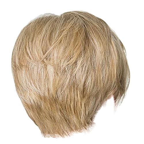 Haarteil Dutt Perücken kurze glatte Kunsthaar volle Perücken für Frauen natürlich aussehende Perücke Blond Junge (Beige-B, One Size) von Junhasgood