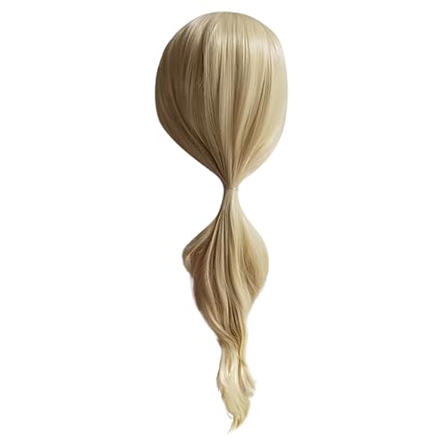 Herren Perücke Blond Mikro-Lockenhaar-Perücke, langes Haar, Cosplay-Perücke Perücke Aschblond (Black, One Size) von Junhasgood