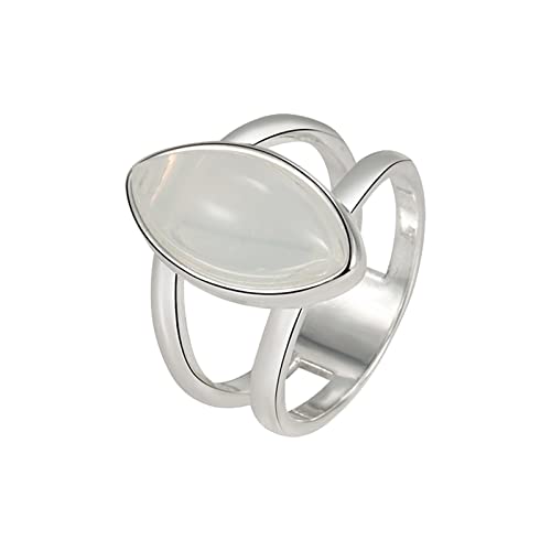 Junhasgood Daumen Öffnen Ringe Damen-Ring aus 925er Silber, Vintage, weißer Edelstein, Schmuck, Geschenke Stress Ring Schmuck (Silver, 10) von Junhasgood