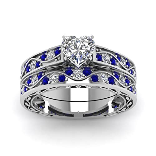 Junhasgood Ich Genug Ringe Inspirative Ermutigungsringe Handgefertigter Verlobungsschliff Schmuckstein Hochzeitsgeschenk Luxus Weißer Ring Ringe Premium Quality Herren (Blue, 6) von Junhasgood