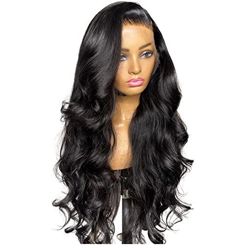 Kamm Für Locken Wave Perücke Damen Mittelspalt Langes lockiges Haar Synthetische Faser Kopfbedeckung Geeignet Für Damenperücken Schwarze Perücke Künstliche Haare Für Männer (Black, One Size) von Junhasgood