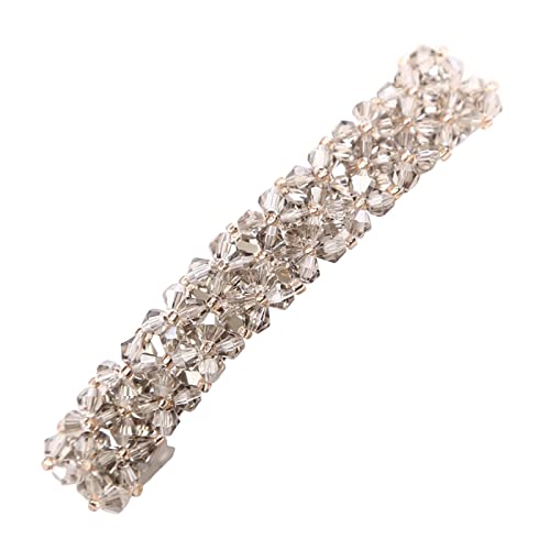 Kklammer Haarklammern für Frauen Luxus Haarspangen für Frauen Bling Strass Prom Pins Haarspangen Weiß Sparkly Hairgrip Haar Kopfbedeckung Zubehör für Party Hochzeit Täglich (Grey, One Size) von Junhasgood