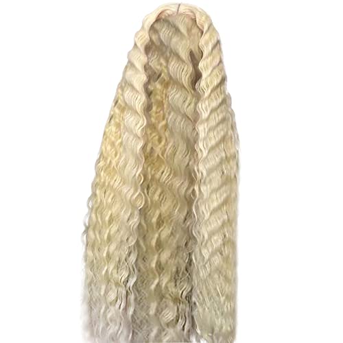 Lange Gewellte Perücken für Frauen Lange Lockige Perücke Frauen Lange Haar mit Roots Lockig Wig für Frauen Perücke für Frauen für Kostümparty (C-Gold, 16) von Junhasgood