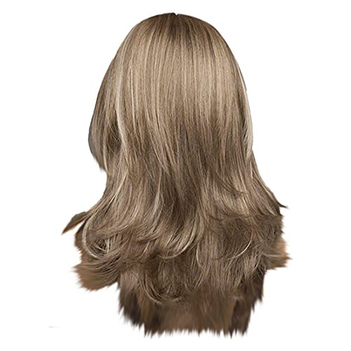 Lange Gewellte Perücken für Frauen Lange Lockige Perücke Frauen Lange Haar mit Roots Lockig Wig für Frauen Perücke für Frauen für Kostümparty (Multicolor-F, One Size) von Junhasgood