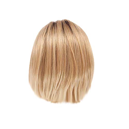 Langhaarperücke Frau Natürliche Haare kurze Mädchen Gold Perücke gerade Party Mode vollständige Perücke synthetische Perücke Echthaarperücken Blond Bob (golden-H, One Size) von Junhasgood