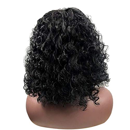 Langhaarperücke Schwarz Männer natürlich Schwarzes Rose Netz brasilianische Frauen Bobperücke Perücke Kupfer Bob (black, One Size) von Junhasgood