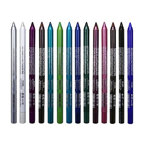 Liner Glitter Set Lidschatten Bunt Bunt SetPerlenstift Gel Farben Eye Pen Pencils Kit & Pencil Für Damen 14 Tasche (multicolor, One Size) von Junhasgood