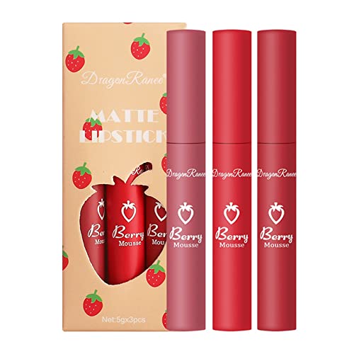 Lip Tint Glänzender Lipgloss Glanz Finish Frischer Textur Flüssiger Lippenstift Set Glänzender Lipgloss für Mädchen und Frauen von Junhasgood