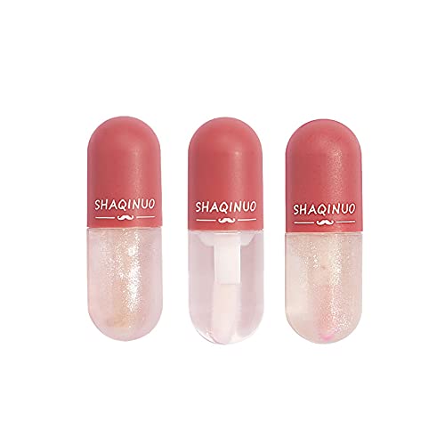Lip Tint Lipgloss Set Perlglanz Lippenstift Lipgloss Schminke Feuchtigkeitsspendend Spiegel Wasserglanz Lipgloss für Trockene Lippen (4-color, One Size) von Junhasgood