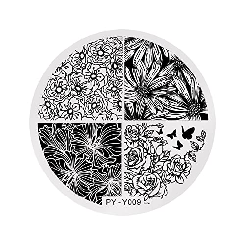 Nageldesign Zubehör Polster Nail Geome Cute Art Styles Aufkleber Schablonen-Blumen-Design Verschiedene Set Stempel Nageldesign (I, One Size) von Junhasgood