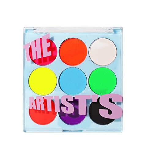 Neon-Make-up-Set, Regenbogen, bunte Körperfarbe, wasserdicht, wischfest, , Lidschatten, Gesichtsbemalung, Schwarzlicht, fluoreszierendes Kit für Halloween, Weihnachtsfeier, Make-up (Pink, One Size) von Junhasgood