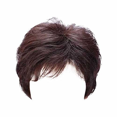 New Kids Perücke Rot Damenperücke Kurzes Haar Lockiges Haar Mittleres und Modisch und Ausländisch Mutterperücke Natürliches und naturgetreues Mutterhaar Cosplay Perücke Kurz Schwarz (a-BW1, One Size) von Junhasgood