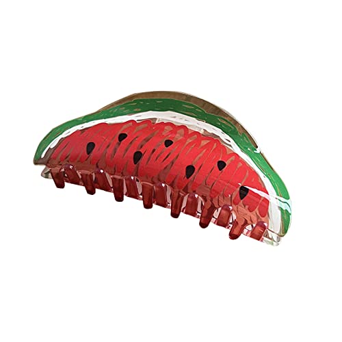 Organizer Haarspangen Frucht-Haar-Klipp-Haar-Klipp-Wassermelone-weibliches männliches Haar Haarclips Damen Klein (Watermelon Red-E, One Size) von Junhasgood