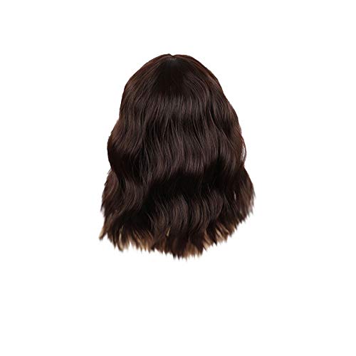 Perücke Blond Herren Heat Silky Bob Damen kurze gewellte gewellte Perücke mit widerstandsfähigem synthetischem Natürliche Perücke Perücke Damen Locken (Brown, One Size) von Junhasgood