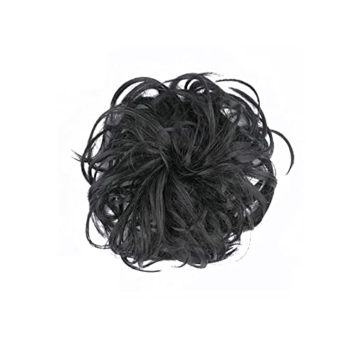 Perücke Echthaar Schwarz Männer Haarverlängerung Pferdeschwanz mit elastischem Gummiband Extensions Haarteil Synthetische Pferdeschwanz Extensions Perücke Echthaar Blau Mittellang (6-A, One Size) von Junhasgood