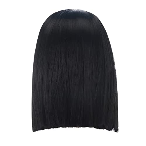 Perücke Gelb Locken Gerade schwarze Perücke Gescheitelt Lange Lange Damenperücke Medium Bangs Perücke Bunte Strähnen Für Kinder (A, One Size) von Junhasgood