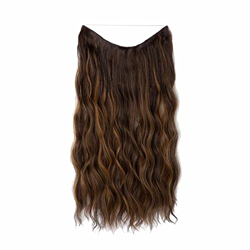 Perücke Herren Schwarz Locken Synthetisches Clip In Wave Lockiges Haarteil Für Frauen 24 Größenverstellbar Transparentes Stirnband Trockene Haarkappe (C, C) von Junhasgood