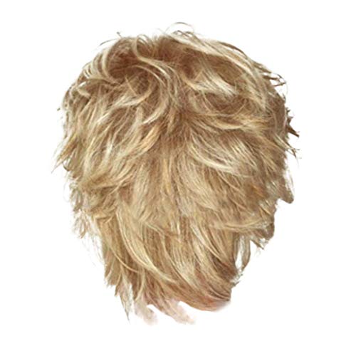 Perücke Locken Blond Kurz Sexy Fashion Wig Styling Short Cool Perücke Full Curly Women's Wig Bangs Perücke Perücke Kinder Perücken Für Mädchen Blau (Gold-d, One Size) von Junhasgood