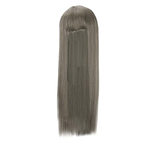 Perücke Locken Blond Kurz Zu European Fashion Straight Hairdresser Hair Wig Straight Hat Hair Bangs And Need Dyed Install And Long American Female Female Long Not Wig Accessoires Damen (D, One Size) von Junhasgood