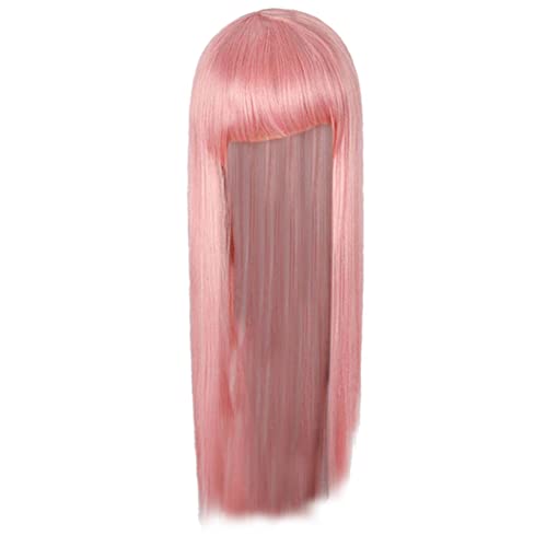 Perücke Locken Blond Kurz Zu European Fashion Straight Hairdresser Hair Wig Straight Hat Hair Bangs And Need Dyed Install And Long American Female Female Long Not Wig Accessoires Damen (E, One Size) von Junhasgood