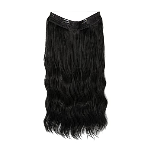 Perücke Locken Kurz Rot Langer synthetischer Clip In Wave Curly Hairpiece für Frauen 16 größenverstellbares transparentes Stirnband Schwarze Kurzhaarperücke (A, A) von Junhasgood