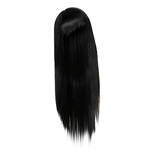 Perücke Weihnachtsmann Natürliche Haarfasern glatte Haare hitzebeständige Perücke lange Remy-Perücke Cosplay Perücke Kurz Blond (Black, One Size) von Junhasgood