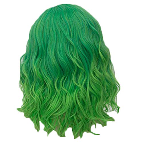 Perücken für Frauen Synthetisches Lockiges Haar Lange Gewellte Perücken Weihnachtsperücke für Party Cosplay Tägliche Verwendung (a-Green, One Size) von Junhasgood