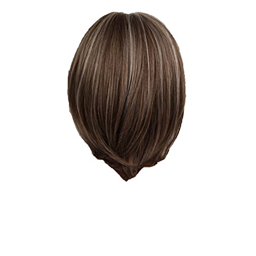 Perücken mit für Frauen Haar Perücken gerade mit flachen Synthetik bunt Cosplay Daily Party Perücke für Frauen natürlich wie echtes Haar cut Perücken (Khaki-g, One Size) von Junhasgood