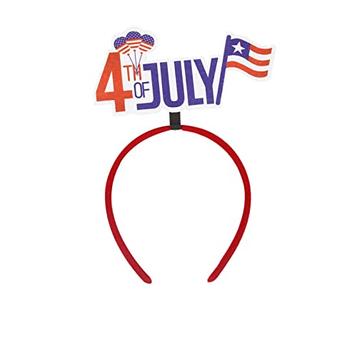 Sport Elastische Haarschmuck 4. Juli Patriotisches Stirnband Hut USA Buchstabe Haarband Kristall Rot Weiß Blau Unabhängigkeitstag Amerikanische Flagge Stern Kopfschmuck Elastische Haarschmuck (H, A) von Junhasgood