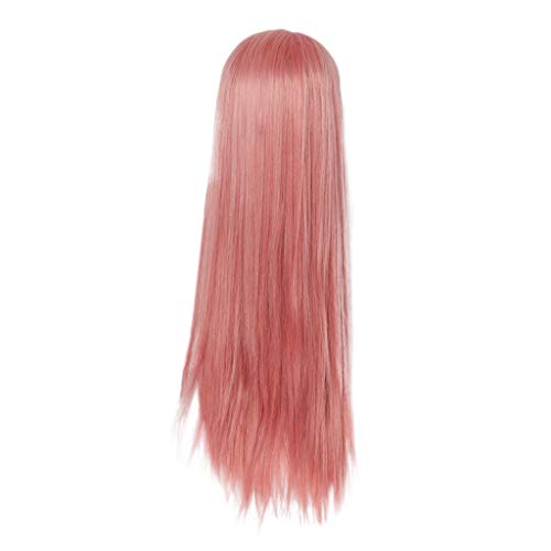 Toupet Echthaar Blond Braune Highlight-Ombres-Echthaarperücken für Damen, lange brasilianische Haarperücken Perücke Damen Rot Kurz (Pink-a, One Size) von Junhasgood