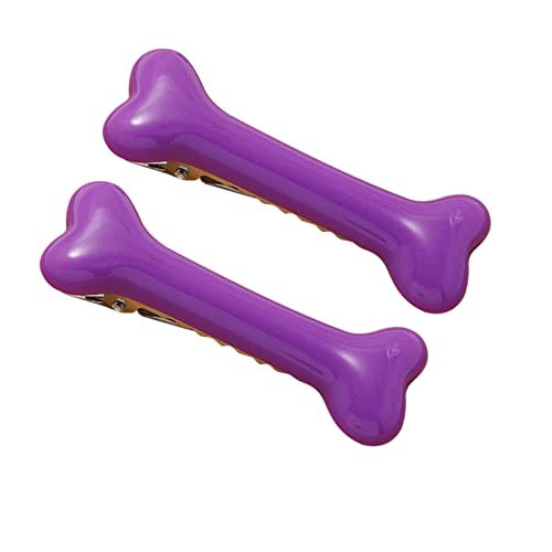 Unregelmäßige Rutschfeste Haarnadel Mehrfarbige Hundeknochen-Haarspangen Künstliche Hundeknochen-Haarspangen Weihnachten Cosplay Kostüm Party Frauen und Haarschmuck Haarstyling (Purple, One Size) von Junhasgood