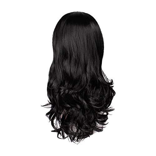 Wig with Baby Hair Brazilian Remy Hair Natürliche Körperwelle für Frauen im Freien, synthetische Hitzeperücke mit hoher Dichte Party Cosplay Perücken (e-Black, One Size) von Junhasgood