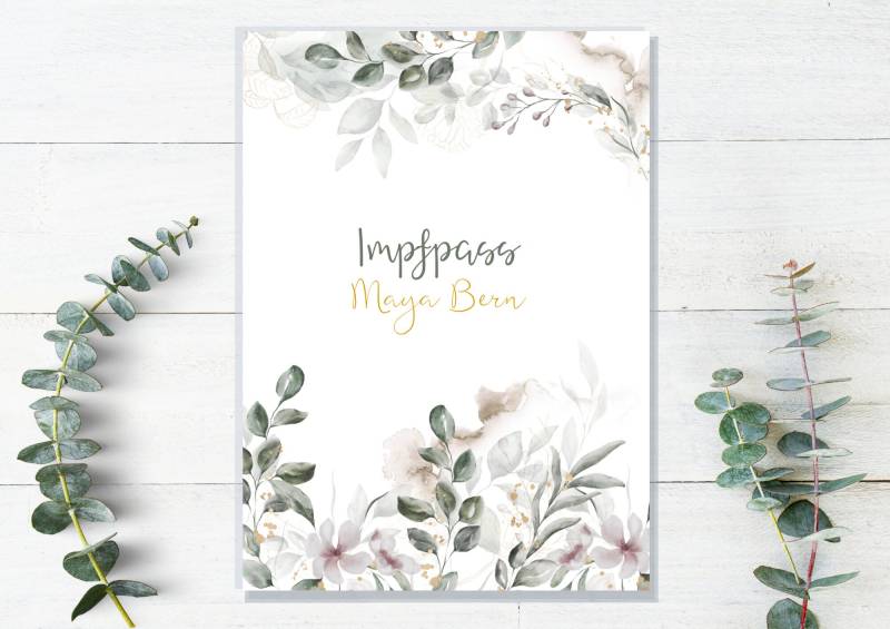 Impfpasshülle | Eukalyptus Aquarell Personalisiert Mit Namen Impfpass Hülle Impfausweis Für Kinder Erwachsene Umschlag von JuniaGeschenkeladen