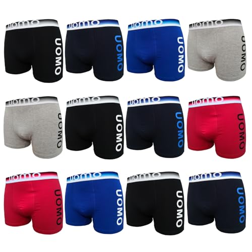 12er Pack Jungen Boxershorts Unterhose aus Baumwolle Größen 158-164 (158, Numeric_164 12er Pack Farbmix 1) von Junione
