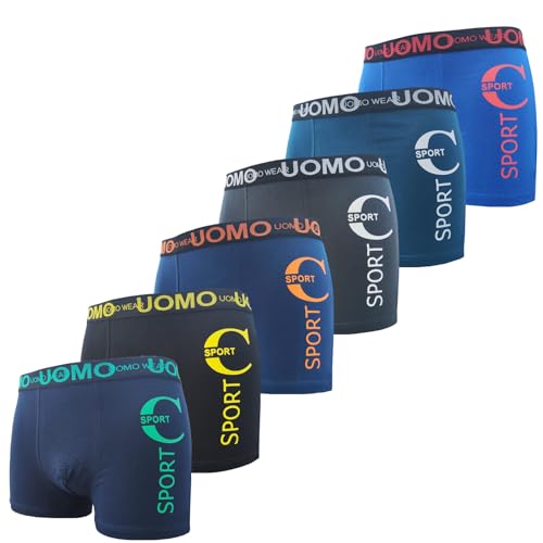 6er Pack Jungen Boxershorts Unterhose aus Baumwolle Größen 146-152(146, 152, 6er Pack Farbmix 3) von Junione