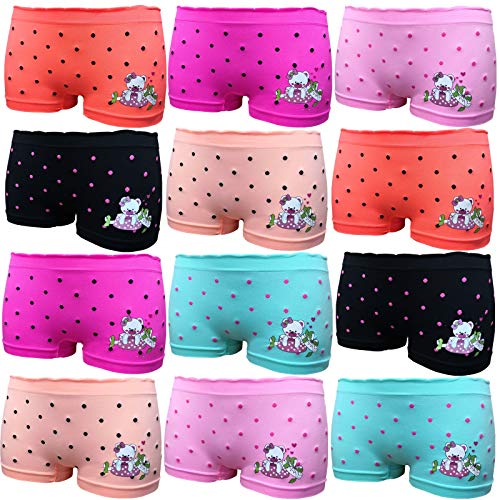 Junione 12er Pack Mädchen Pantys Unterhose Unterwäsche Slips Kids Shorts Schlüpfer Gr.110-152 (12er Pack, 110-116) von Junione